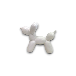 CAGNOLINO PALLONCINO IN CERAMICA - BIANCO- 23x9x19,2cm