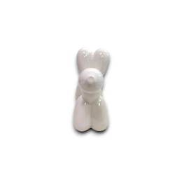 CAGNOLINO PALLONCINO IN CERAMICA - BIANCO- 23x9x19,2cm