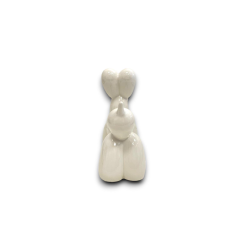 CAGNOLINO PALLONCINO IN CERAMICA - BIANCO- 23x9x19,2cm