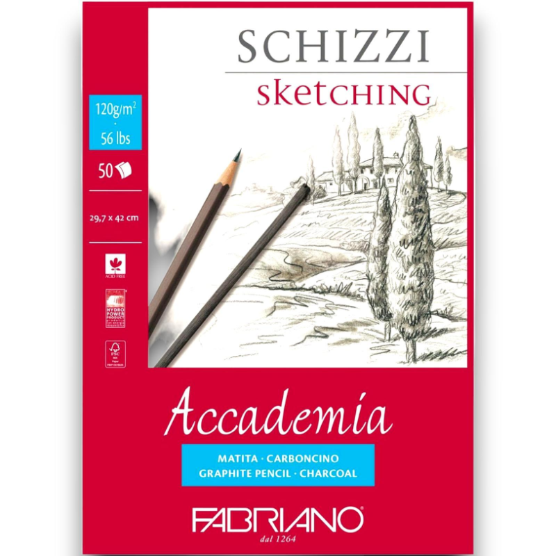 Fabriano Honsell - Carta da disegno Accademia Schizzi - A3 - 120 g/m²,