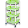 Tontarelli - Carrello Mito - 4 Cassetti - Verde Lime - 40x29x62 cm