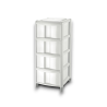 Tontarelli - Cassettiera Bambù - 4 Cassetti Alti - Bianca - 39.5x38.5x
