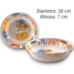 Set Piatti Melamina - 6 Piatti Piani - 6 Piatti Fondi - 3 Insalatiere 