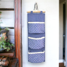 Portaoggetti Da Appendere Con 3 Tasche In Stoffa Con Asola 60x20 cm