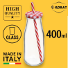 12X Bottiglie brocca Boccale con Cannuccia Coperchio 400 ml Barattolo 