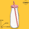 12X Bottiglie brocca Boccale con Cannuccia Coperchio 400 ml Barattolo 