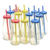 12X Bottiglie brocca Boccale con Cannuccia Coperchio 400 ml Barattolo 
