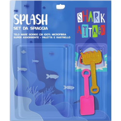 Telo Mare per Bambini in Microfibra con Paletta e Rastrello - Splash -