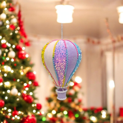 Mongolfiera Glitterata Grande - Palla di Natale da 32 cm con Paillette