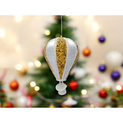 Mongolfiera Glitterata Grande - Palla di Natale da 32 cm con Paillette
