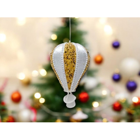 Mongolfiera Glitterata Grande - Palla di Natale da 32 cm con Paillette