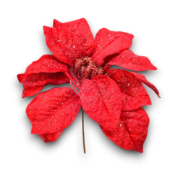Ghirlanda Stelle di Natale Verde con Fiori POINSETTIE, 200 cm 240 Rami