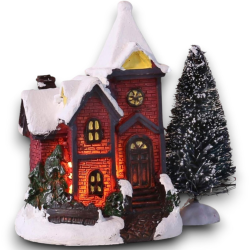 Città del Natale set 8 pz - 3 cassette-  Con Luci e Led 30 cm
