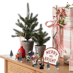 Città del Natale set 8 pz - 3 cassette-  Con Luci e Led 30 cm