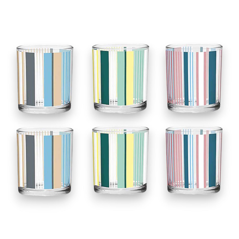 Set 6 Bicchieri in Vetro Everyday Multicolore, capacità 220 ml,Traspar