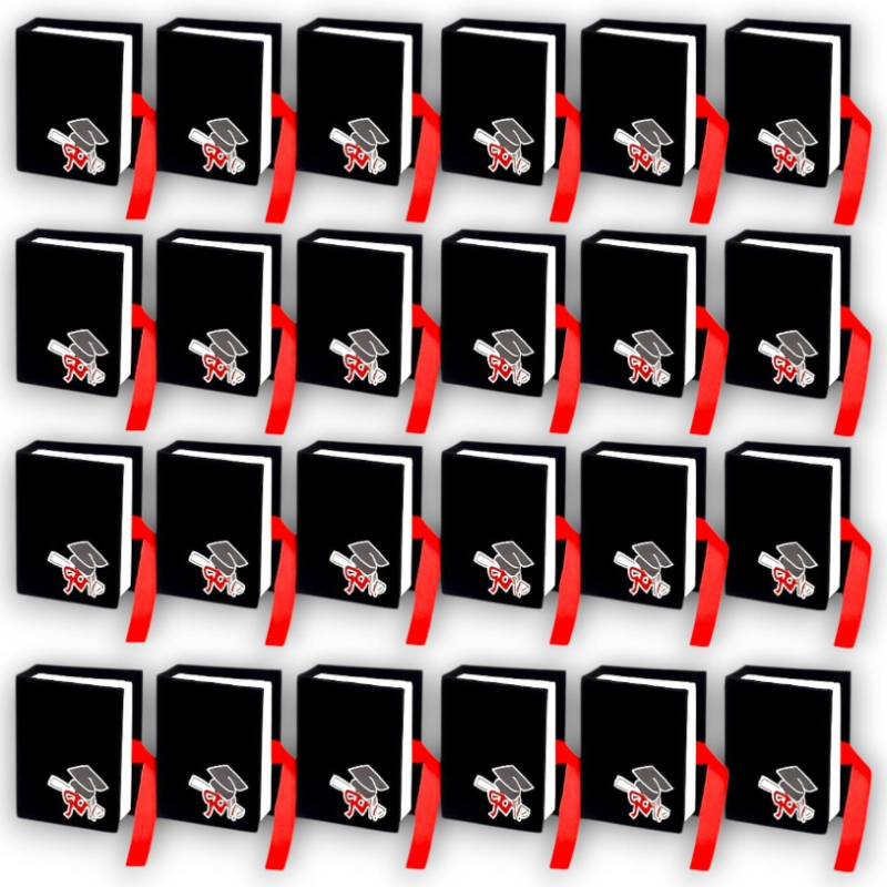 24 Scatole Libro Laurea Nero in cartoncino Vellutato Applicazione Tocc