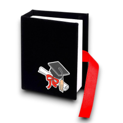 24 Scatole Libro Laurea Nero in cartoncino Vellutato Applicazione Tocc