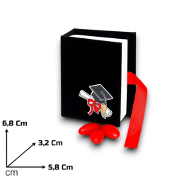 24 Scatole Libro Laurea Nero in cartoncino Vellutato Applicazione Tocc