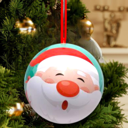 6x Palline per albero di Natale Infrangibili 8 cm in Latta Apribili  F