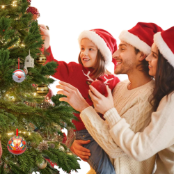 6x Palline per albero di Natale Infrangibili 8 cm in Latta Apribili  F