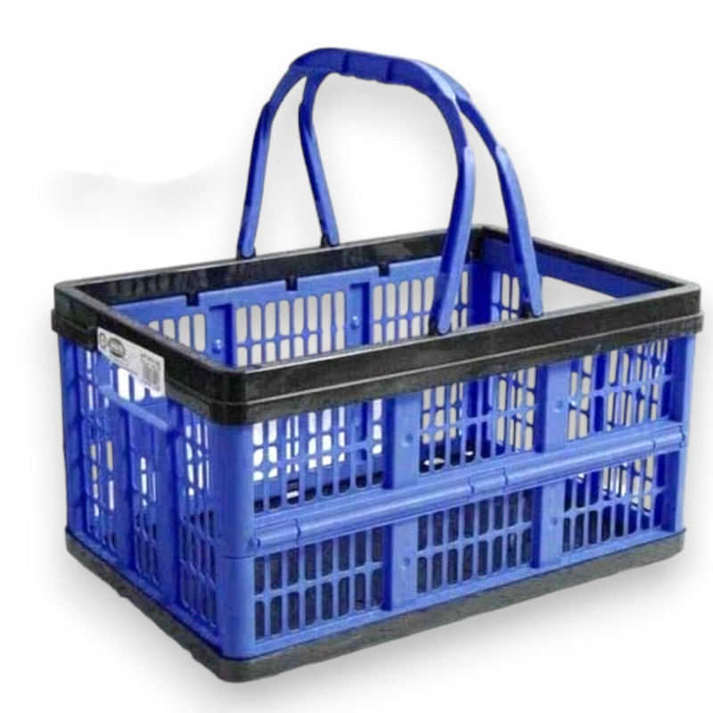 Tontarelli - Cesto Pieghevole con Maniglie - Blu - 45 LT - 50x50x28 cm