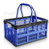Tontarelli - Cesto Pieghevole con Maniglie - Blu - 45 LT - 50x50x28 cm