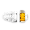 2x Boccali da birra in Vetro 1 litro, modello Bayer con tacchetta, bic