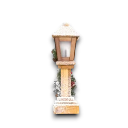 Lampione Natalizio in Legno con Albero di Natale h. 37 cm, Bianco inne