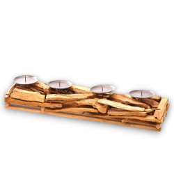 Portacandele in Legno Naturale, Candelabro Candeliere Stile Nordico a 