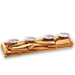 Portacandele in Legno Naturale, Candelabro Candeliere Stile Nordico a 