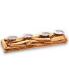 Portacandele in Legno Naturale, Candelabro Candeliere Stile Nordico a 