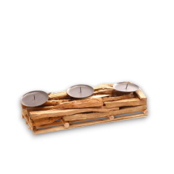 Portacandele in Legno Naturale, Candelabro Candeliere Stile Nordico a 
