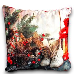 Cuscino Poliestere - Decorazioni Natalizie - 40 cm - 3 Mod. Assortiti 