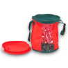 Borsa Per Decori - Poliestere - 25x30 cm - Verde Rossa - Con Manico - 