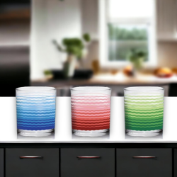 Set 6 Bicchieri in Vetro Everyday Multicolore, capacità 220 ml,Traspar