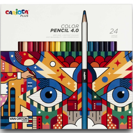 Carioca Plus  - Matite Colorate in Legno - 4.0 mm - 24 pezzi - 45203