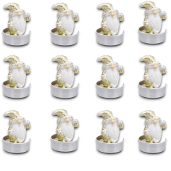 Set 12 Candele a Forma di Gnomi Elfi di Babbo Natale, Candela Ttealigh