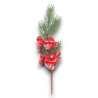 Set 6 Rametti in Pvc - Decorazione Bacche Rosse e Mele Zuccherate - 35