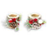 6x Porta Candele Natalizio in Legno Segnaposto di Natale supporto in v