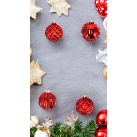Star - 20x Palla in Vetro - Rosso - 6 cm - 105789