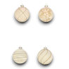 Set di 12 Palline Natalizie in Vetro 8 cm Decorate Eleganti e Raffinat