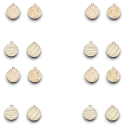Set di 12 Palline Natalizie in Vetro 8 cm Decorate Eleganti e Raffinat