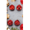 Set di 12 Palline Natalizie in Vetro 8 cm Decorate Eleganti e Raffinat