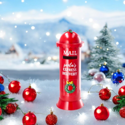 Christmas Cassetta Postale Cilindrica per Letterina di Babbo Natale 55