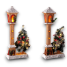 Lampione Natalizio in Legno con Albero di Natale h. 60 cm, Bianco inne