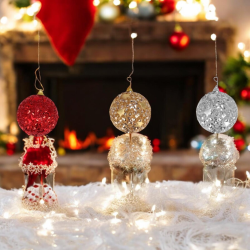 Set 12 Palle di Natale, in Plastica Tinsel STELLE Glitter Disponibile 