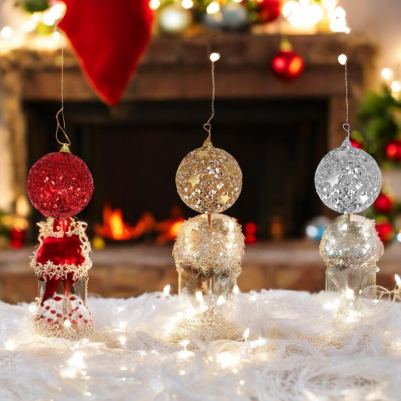 Set 12 Palle di Natale, in Plastica Tinsel STELLE Glitter Disponibile 