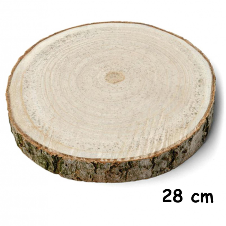Tagliere Tronco Albero in Legno Naturale Diametro 28 cm h.3 cm pedana 
