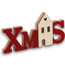 Scritta di Natale in Legno Natale, Decorazione Natalizia con dettagli 