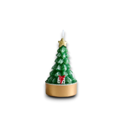 Set 24x Candele a Forma di Albero di Natale Glitter tealights 5,5 x 5,